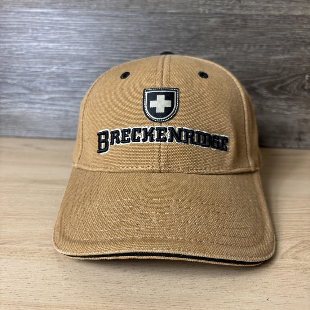 Breckenridge Hat Cap Strap Back Brown Embroidered Canvas Mens The Game Colorado